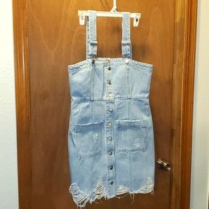 Forever 21 Jean Overall Dress